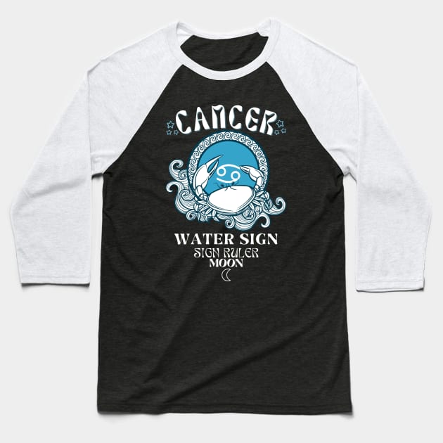 Astrological Sign Cancer Artwork Baseball T-Shirt by Souls.Print